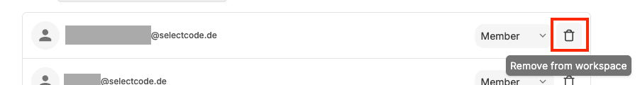 Mitglied aus dem Workspace entfernen