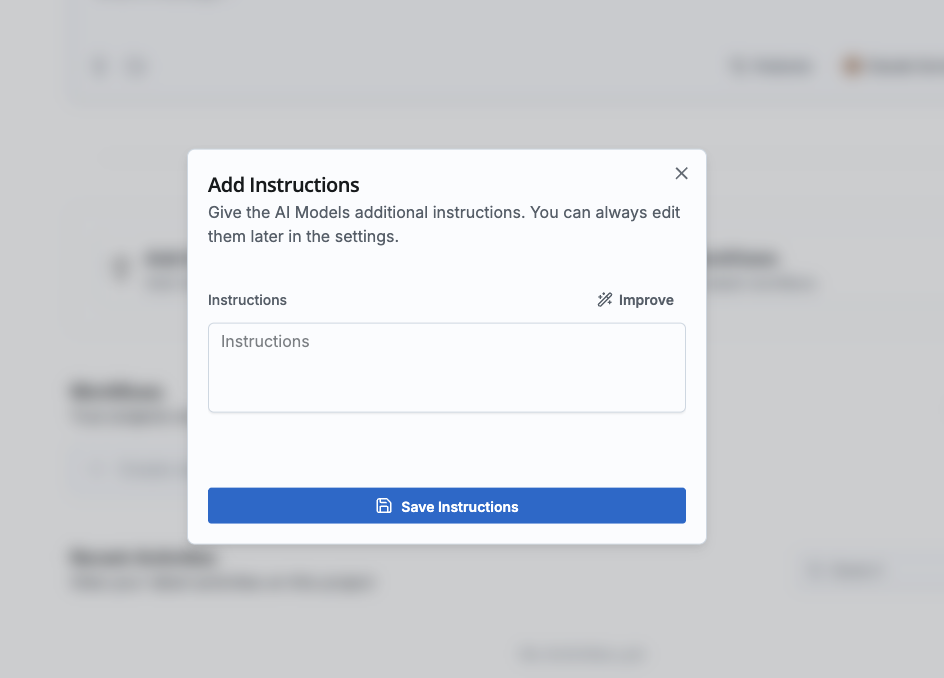 Projektanweisungen festlegen